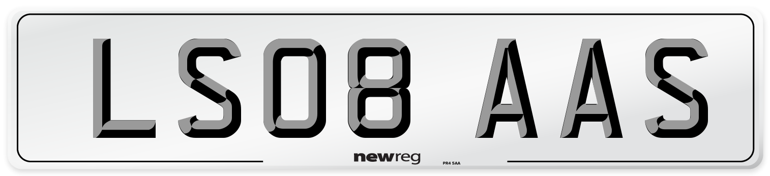 LS08 AAS Number Plate from New Reg